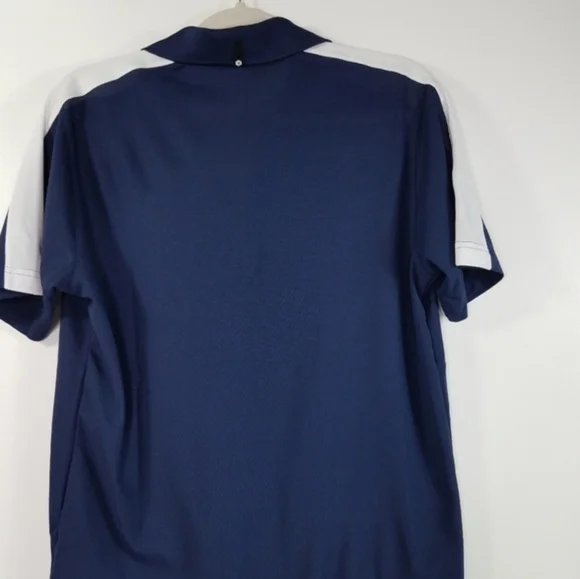 Puma Navy Blue And White Short Sleeve Golf Polo Shirt Size S